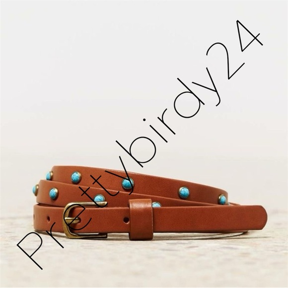 Retro AEO Southwestern Turquoise Stud Skinny Belt main image 5